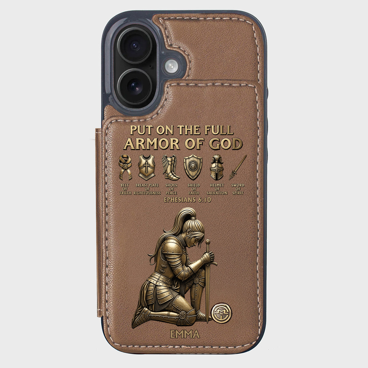 Put On The Full Amor Of God - Personalized Christian Wallet Phone Case