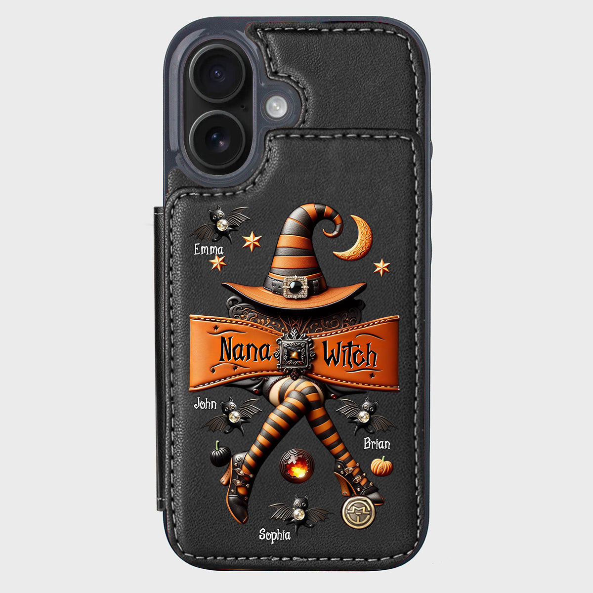 Halloween Gift For Grandma, Mama Witch - Personalized Mother Wallet Phone Case