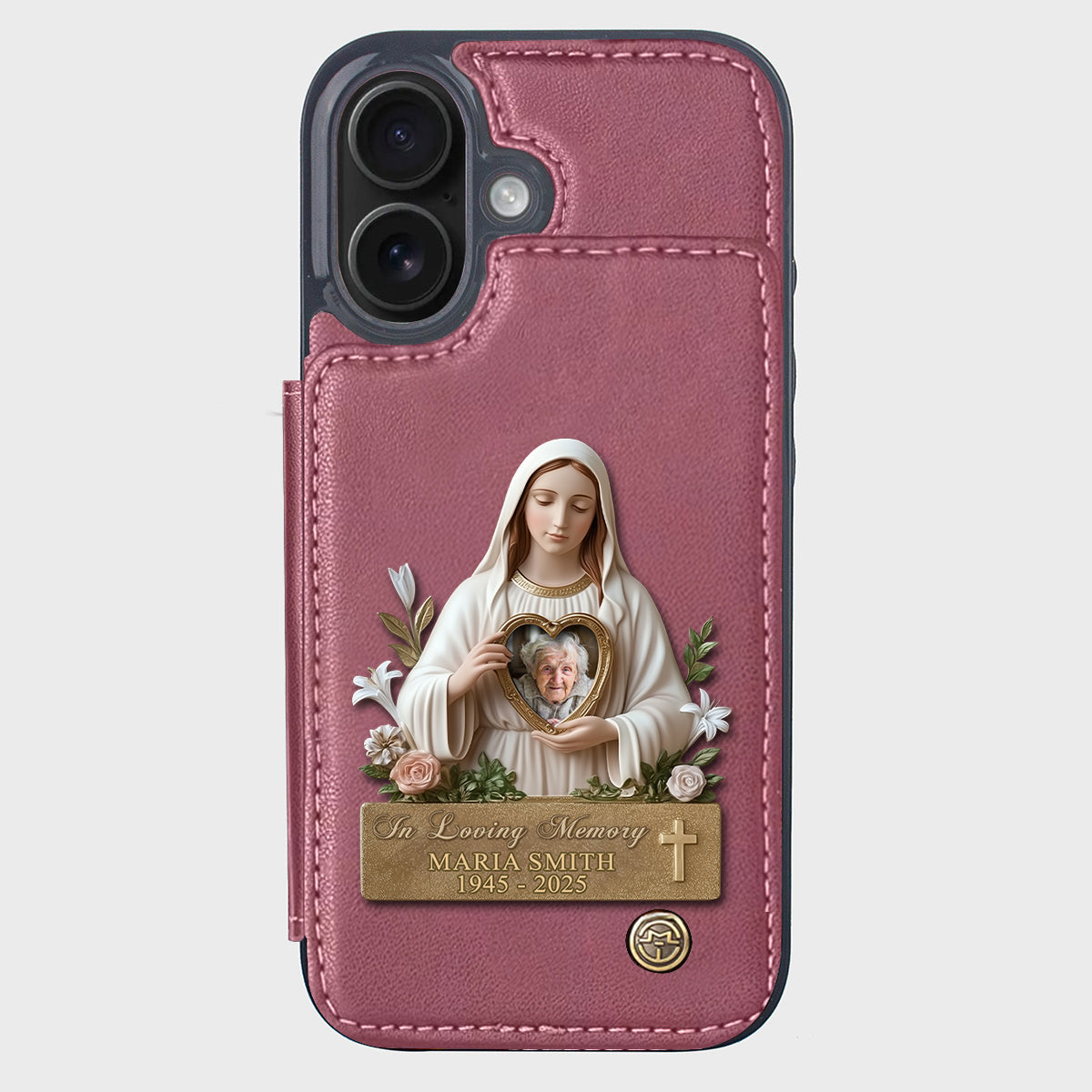 Virgin Mary Memorial - Personalized Memorial Wallet Phone Case
