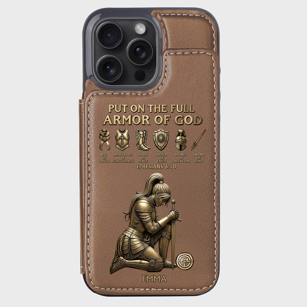 Put On The Full Amor Of God - Personalized Christian Wallet Phone Case
