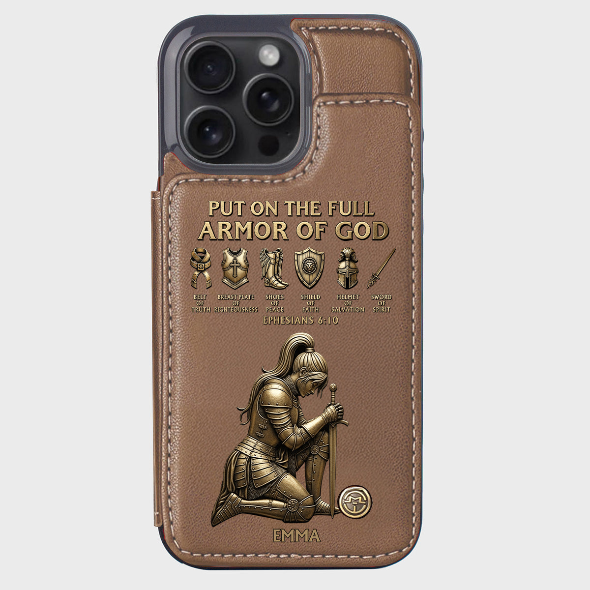 Put On The Full Amor Of God - Personalized Christian Wallet Phone Case