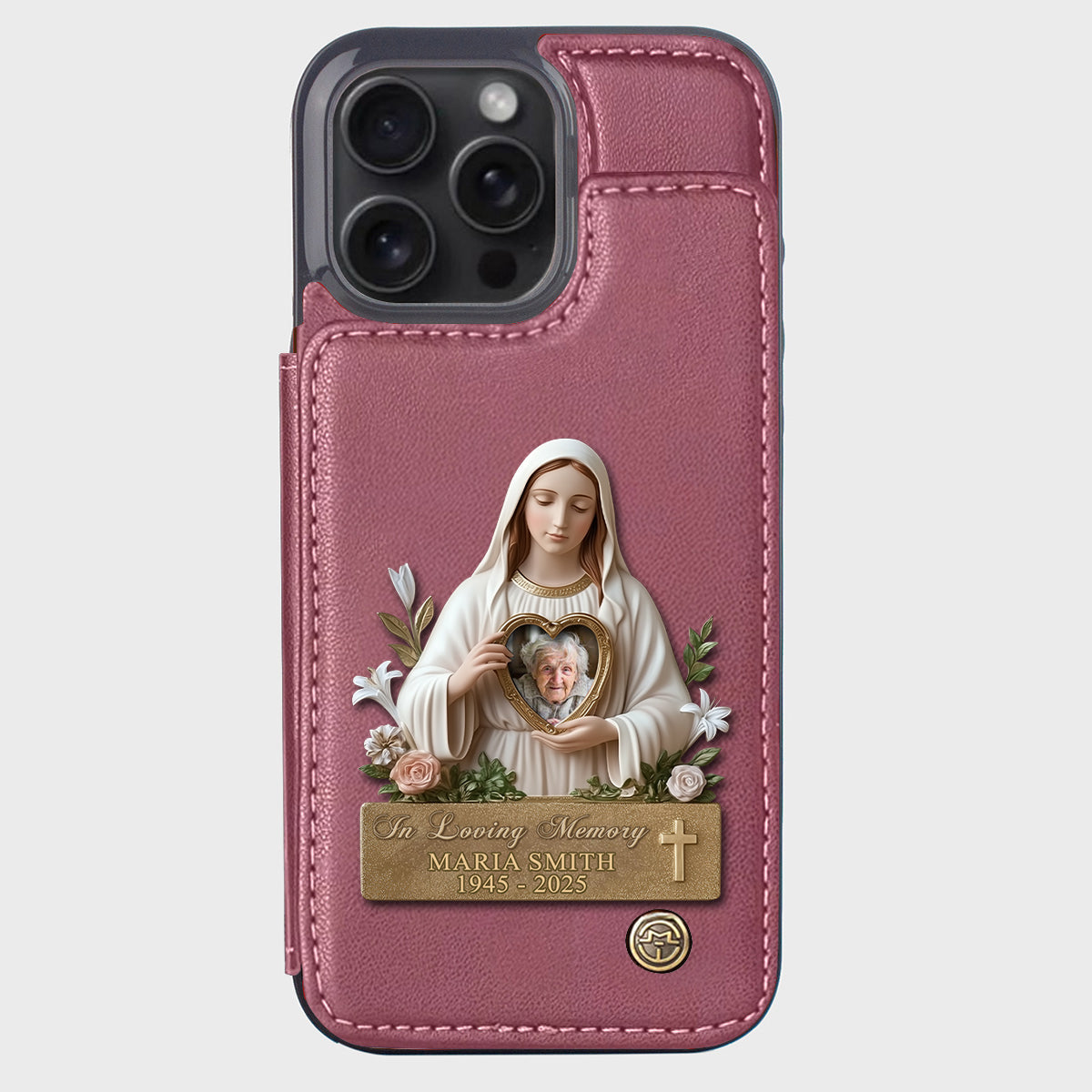 Virgin Mary Memorial - Personalized Memorial Wallet Phone Case
