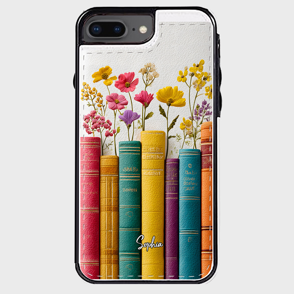 Vintage Flower Book - Personalized Book Foldable Wallet Phone Case