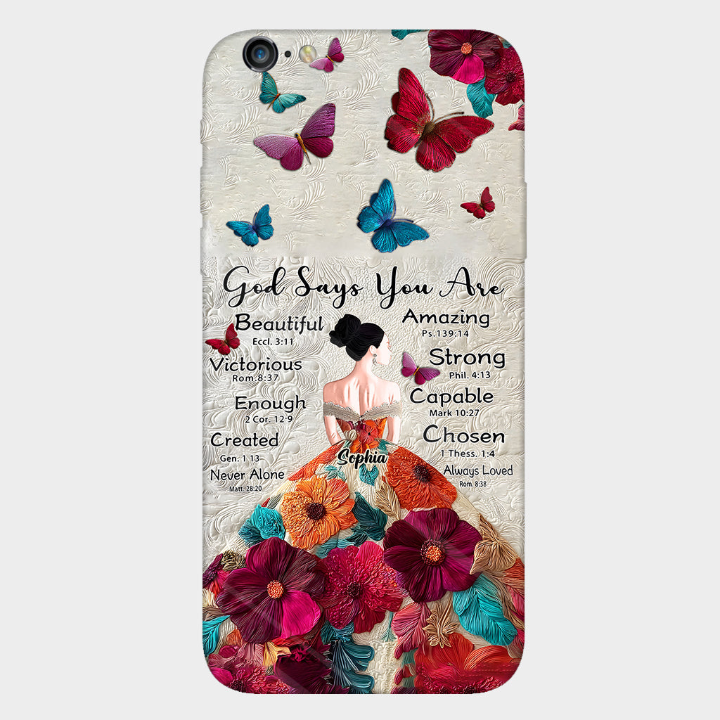 God Says You Are Enough - Personalized Christian Full Print Phone Case