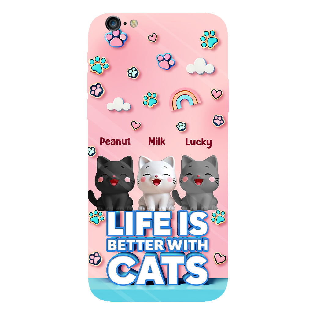 Life Is Better With A Cat - Personalized Cat Full Print Phone Case