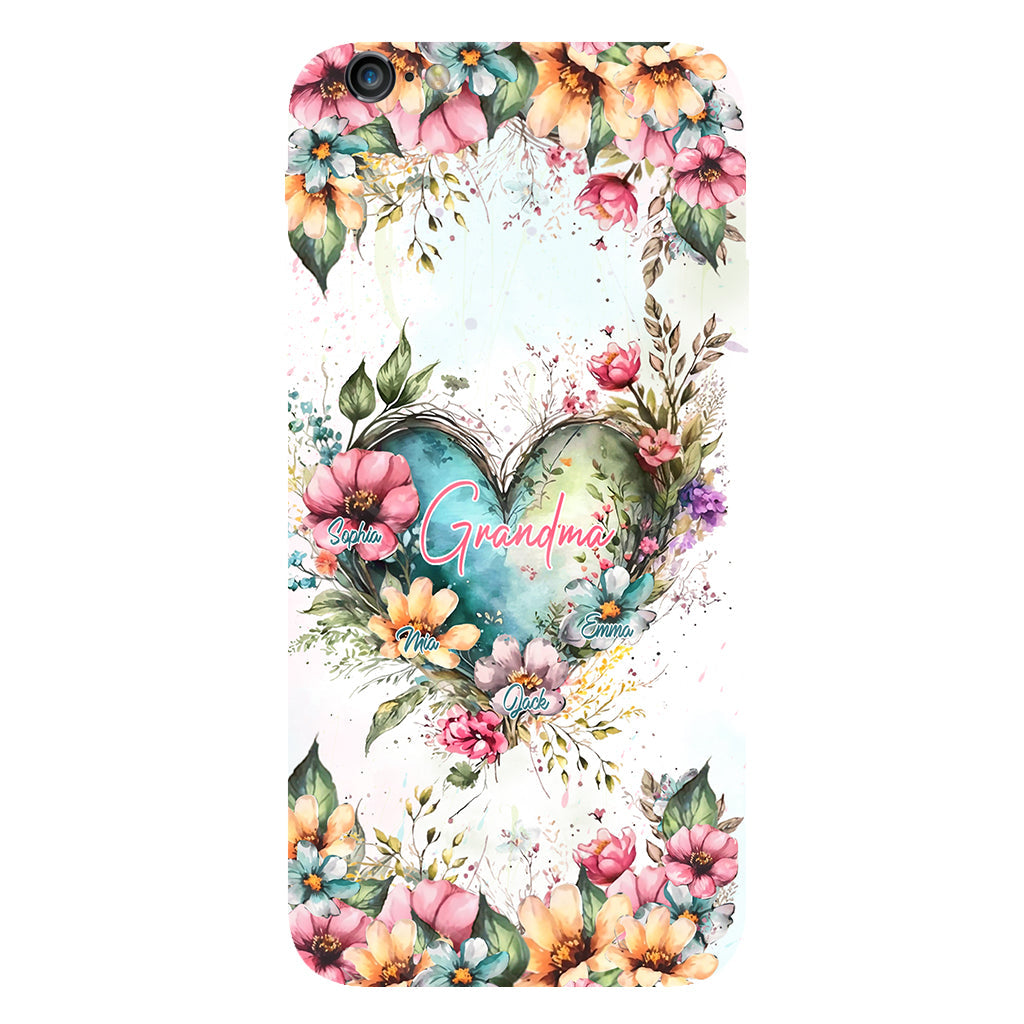 Grandma's Mom's Flowers - Personalized Grandma Full Print Phone Case