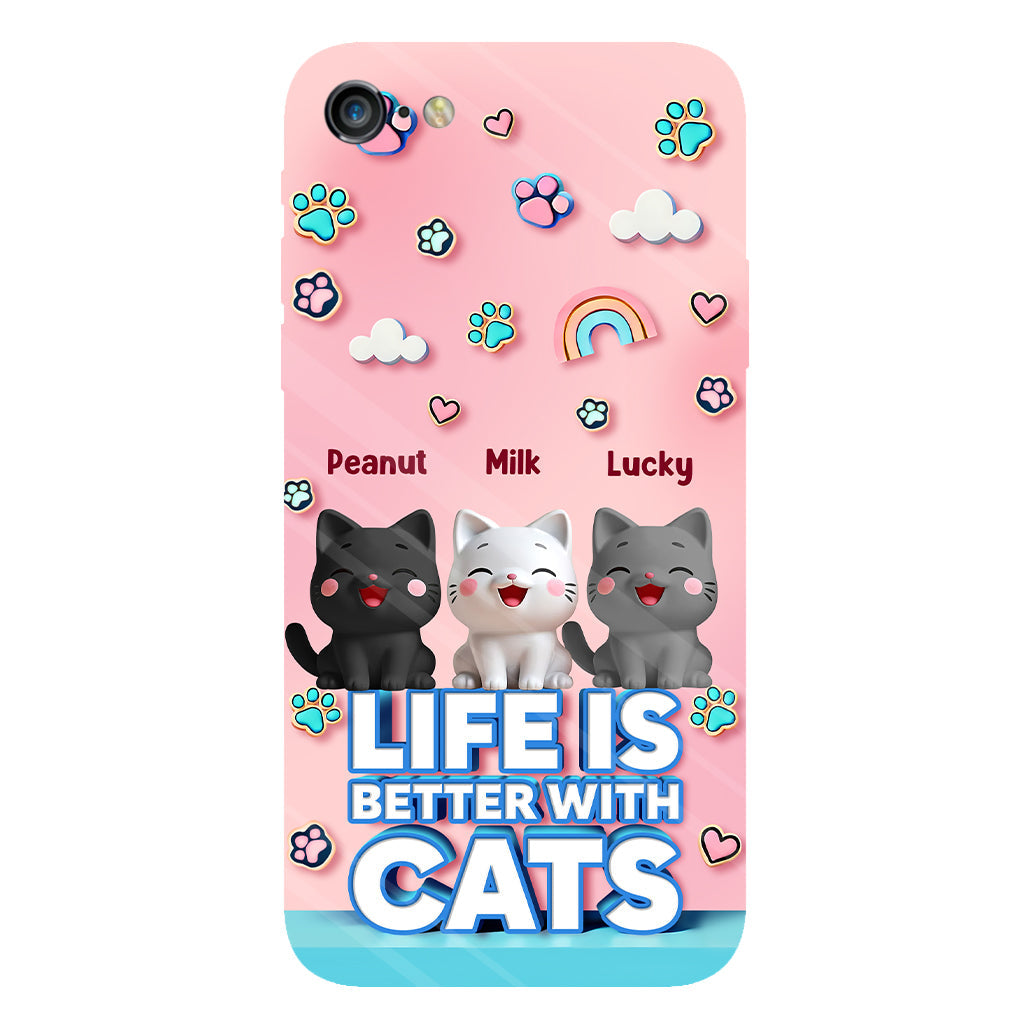 Life Is Better With A Cat - Personalized Cat Full Print Phone Case