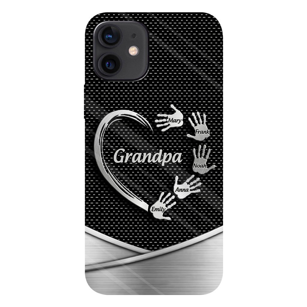 Grandpa Dad Kids Handprints - Personalized Father Full Print Phone Case