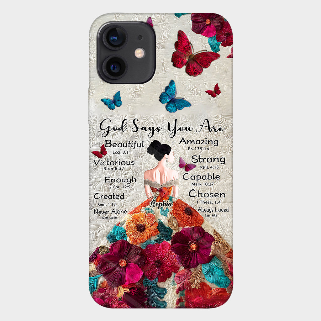 God Says You Are Enough - Personalized Christian Full Print Phone Case