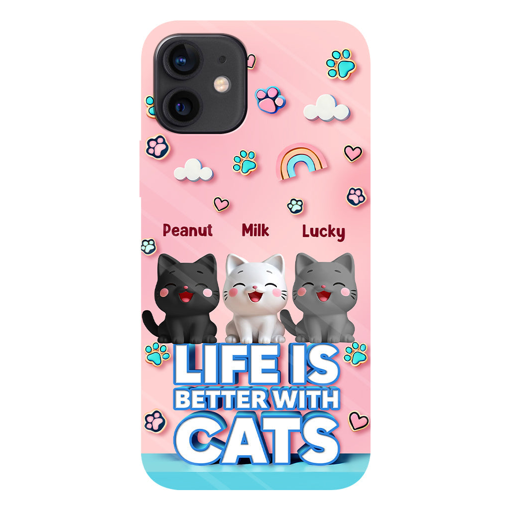 Life Is Better With A Cat - Personalized Cat Full Print Phone Case