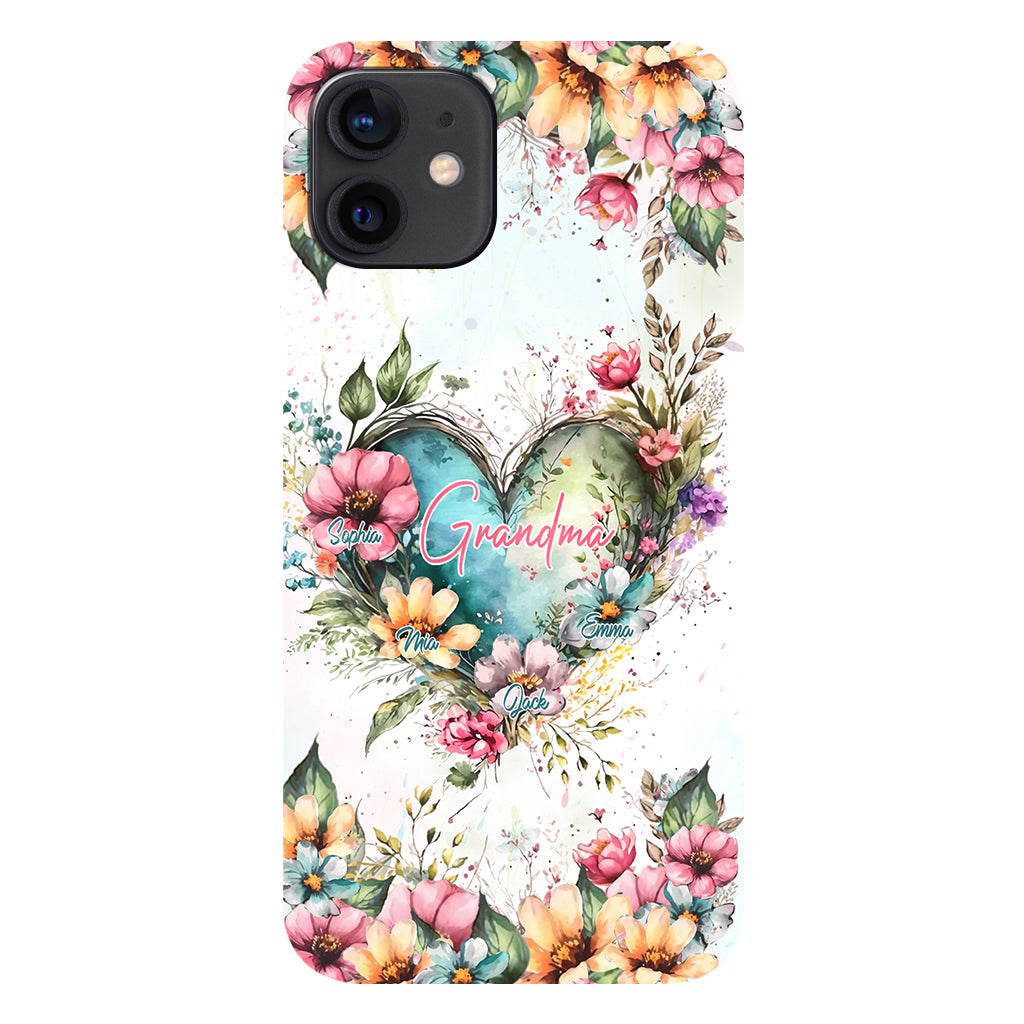 Grandma's Mom's Flowers - Personalized Grandma Full Print Phone Case