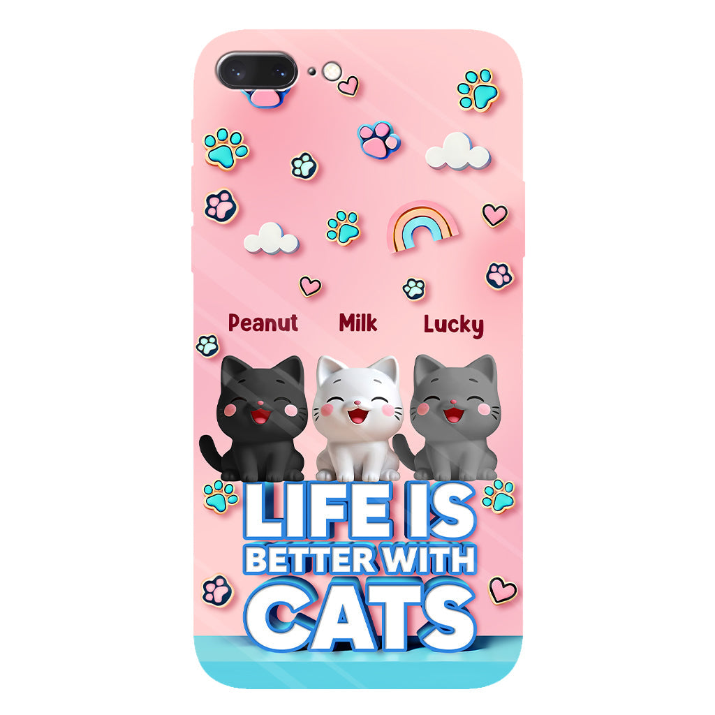Life Is Better With A Cat - Personalized Cat Full Print Phone Case