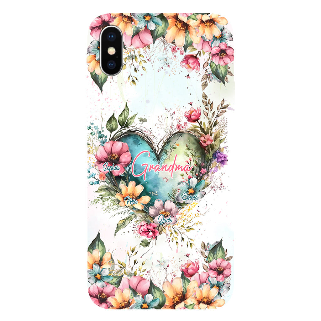 Grandma's Mom's Flowers - Personalized Grandma Full Print Phone Case