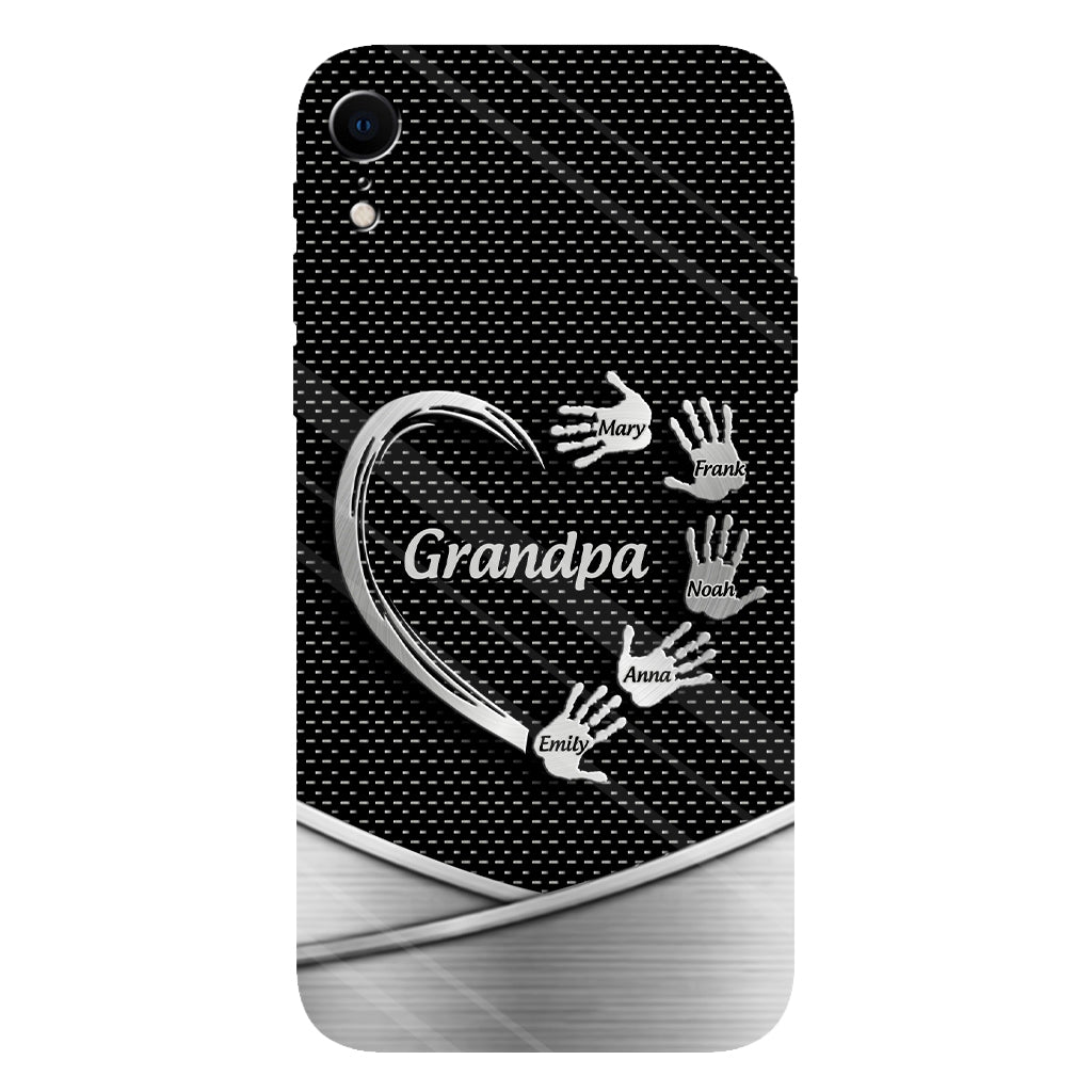 Grandpa Dad Kids Handprints - Personalized Father Full Print Phone Case