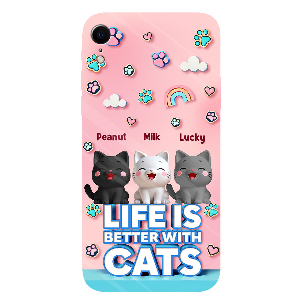 Life Is Better With A Cat - Personalized Cat Full Print Phone Case
