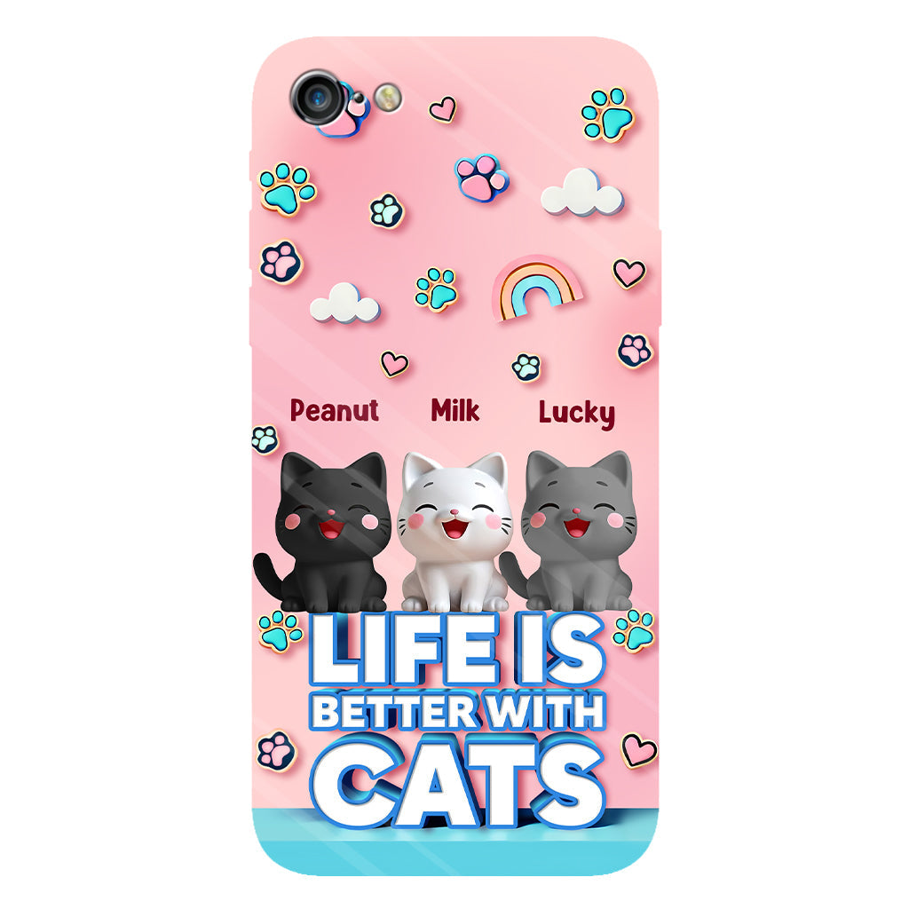 Life Is Better With A Cat - Personalized Cat Full Print Phone Case