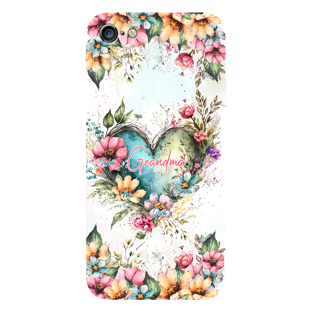 Grandma's Mom's Flowers - Personalized Grandma Full Print Phone Case