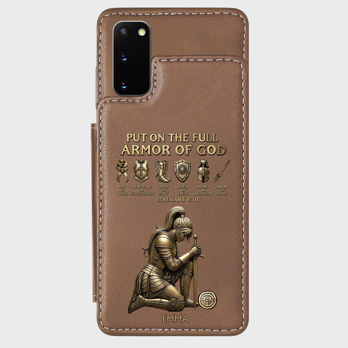 Put On The Full Amor Of God - Personalized Christian Wallet Phone Case