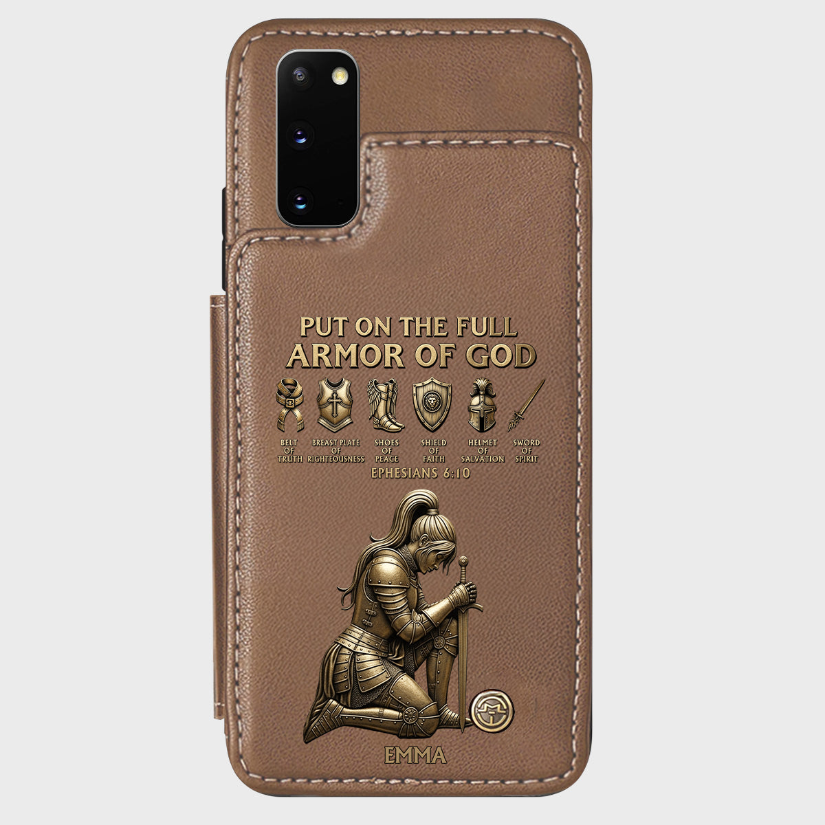 Put On The Full Amor Of God - Personalized Christian Wallet Phone Case