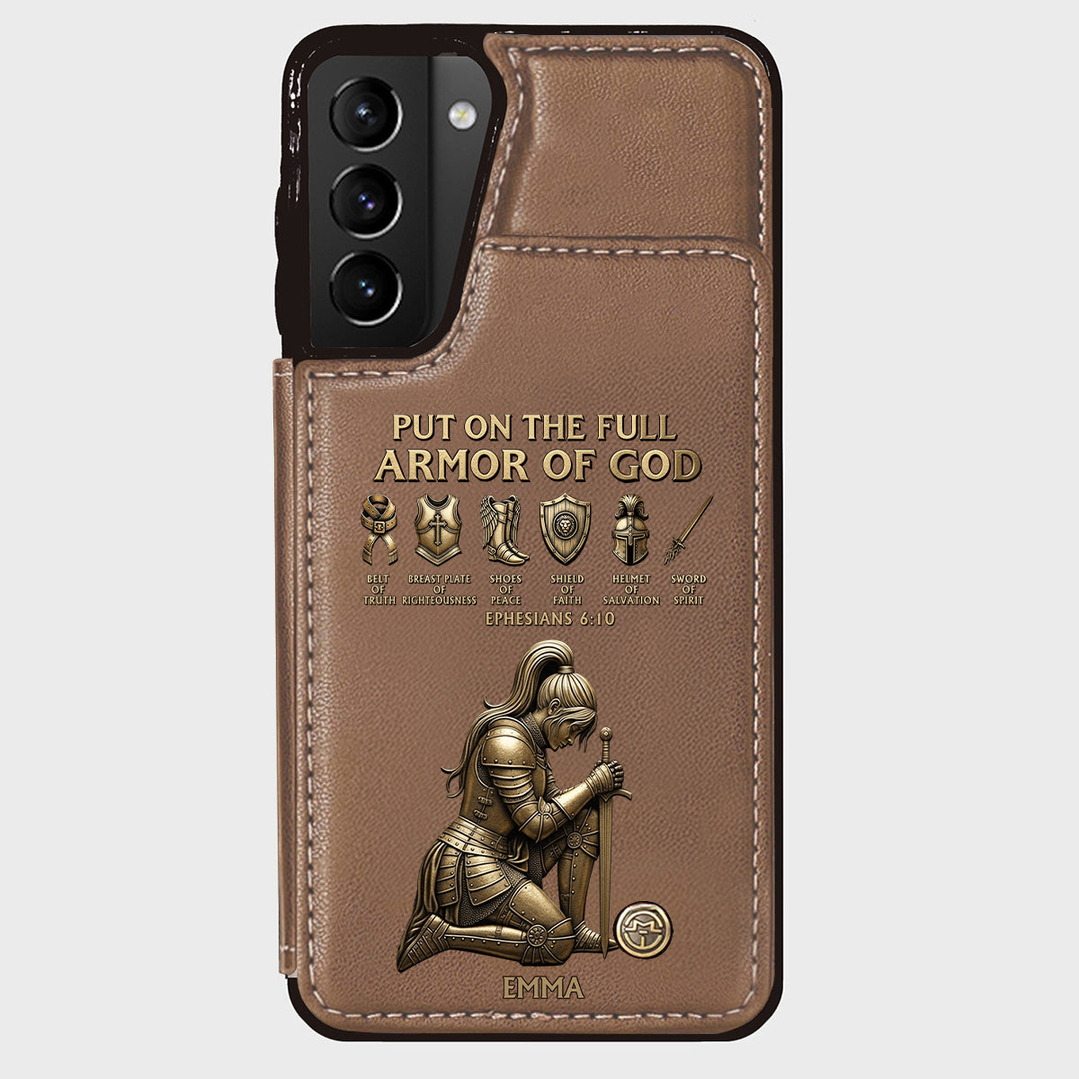 Put On The Full Amor Of God - Personalized Christian Wallet Phone Case
