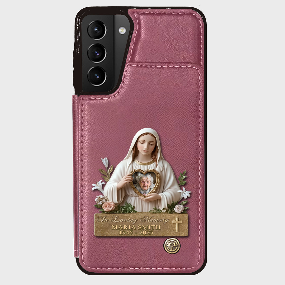 Virgin Mary Memorial - Personalized Memorial Wallet Phone Case
