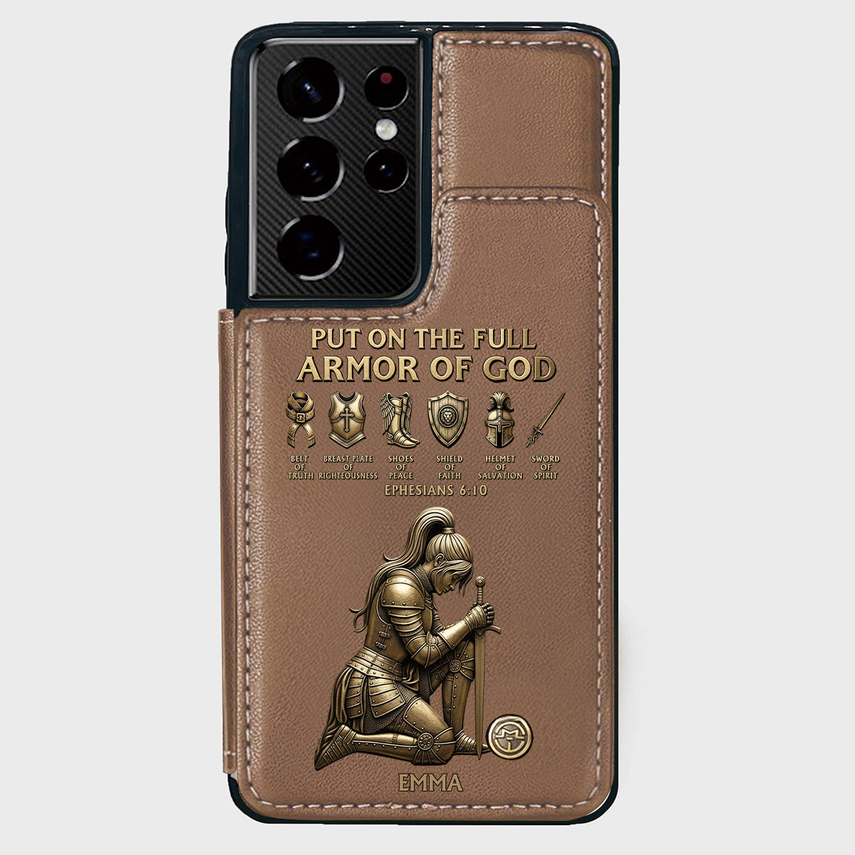 Put On The Full Amor Of God - Personalized Christian Wallet Phone Case