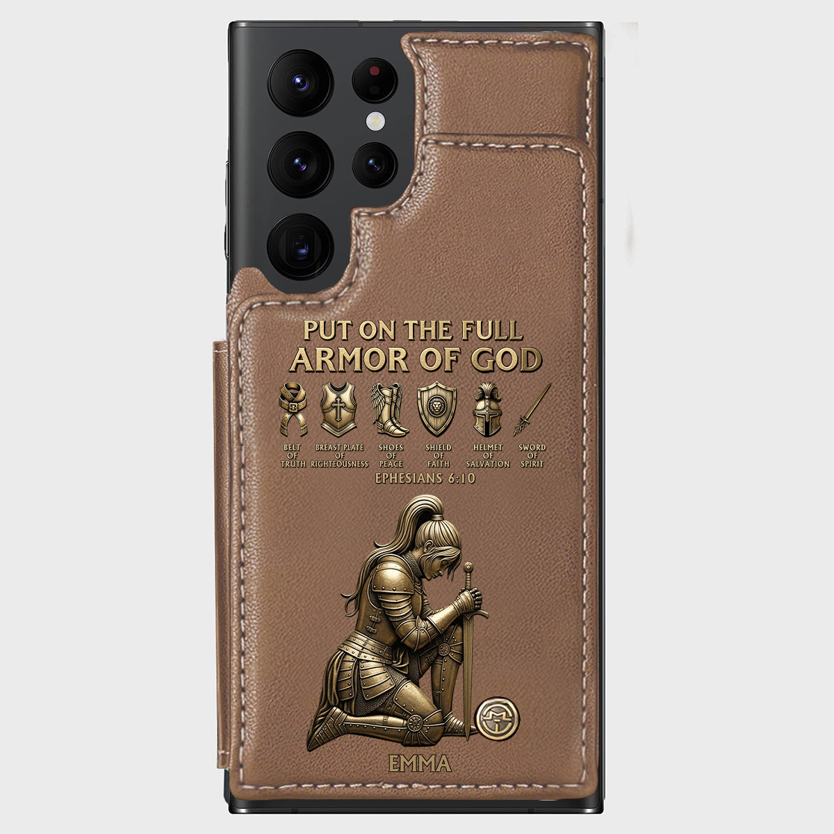Put On The Full Amor Of God - Personalized Christian Wallet Phone Case