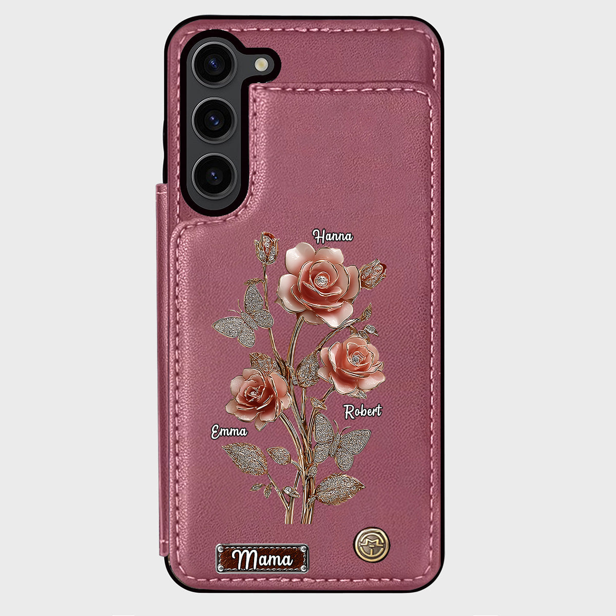 Mother And Roses - Personalized Mother Wallet Phone Case