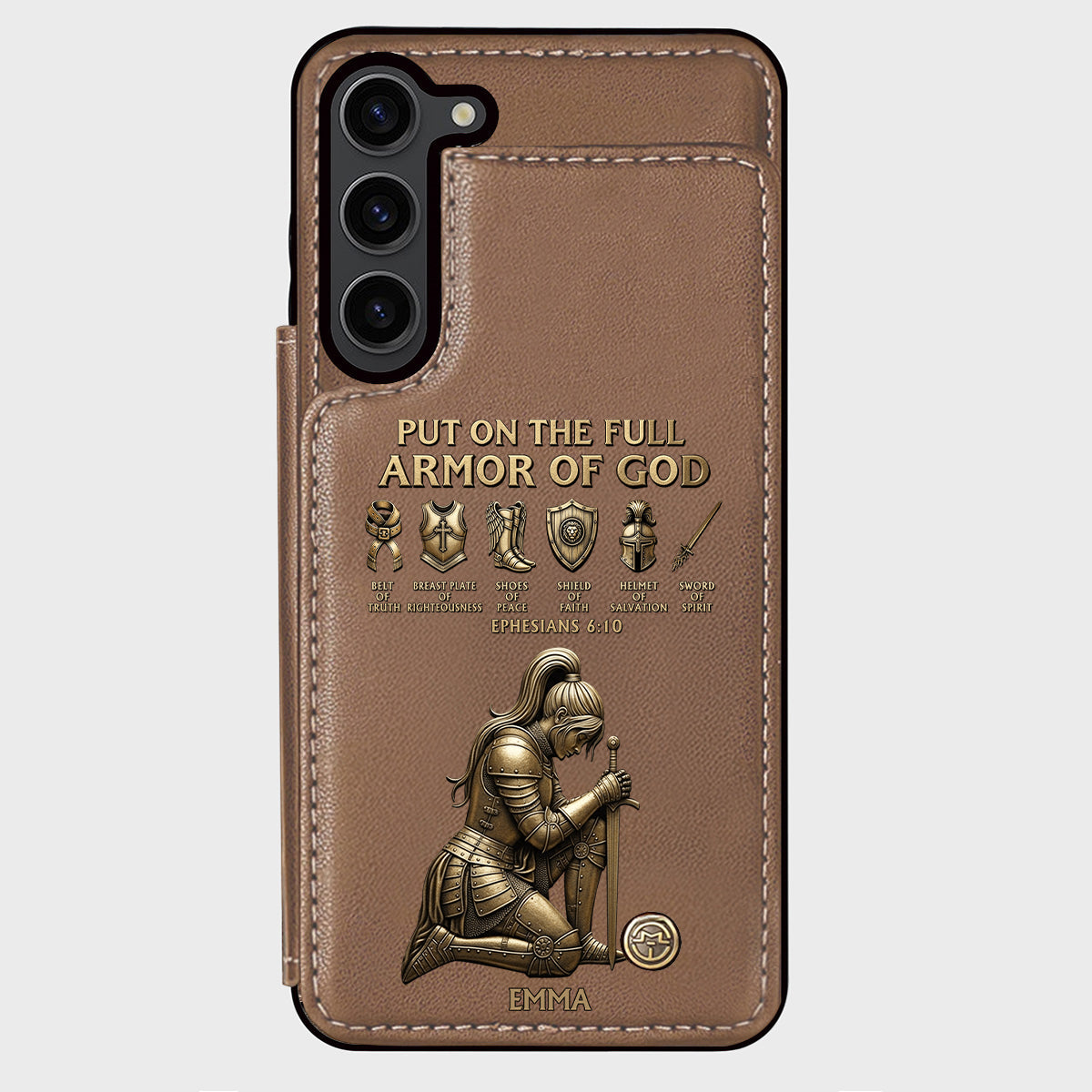Put On The Full Amor Of God - Personalized Christian Wallet Phone Case