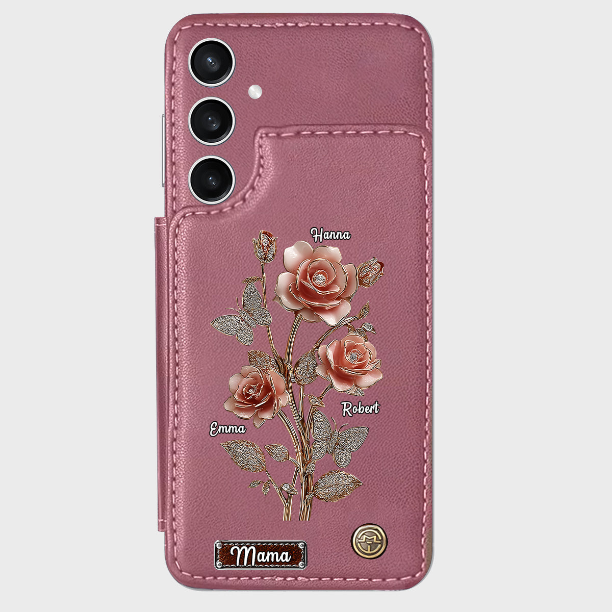 Mother And Roses - Personalized Mother Wallet Phone Case