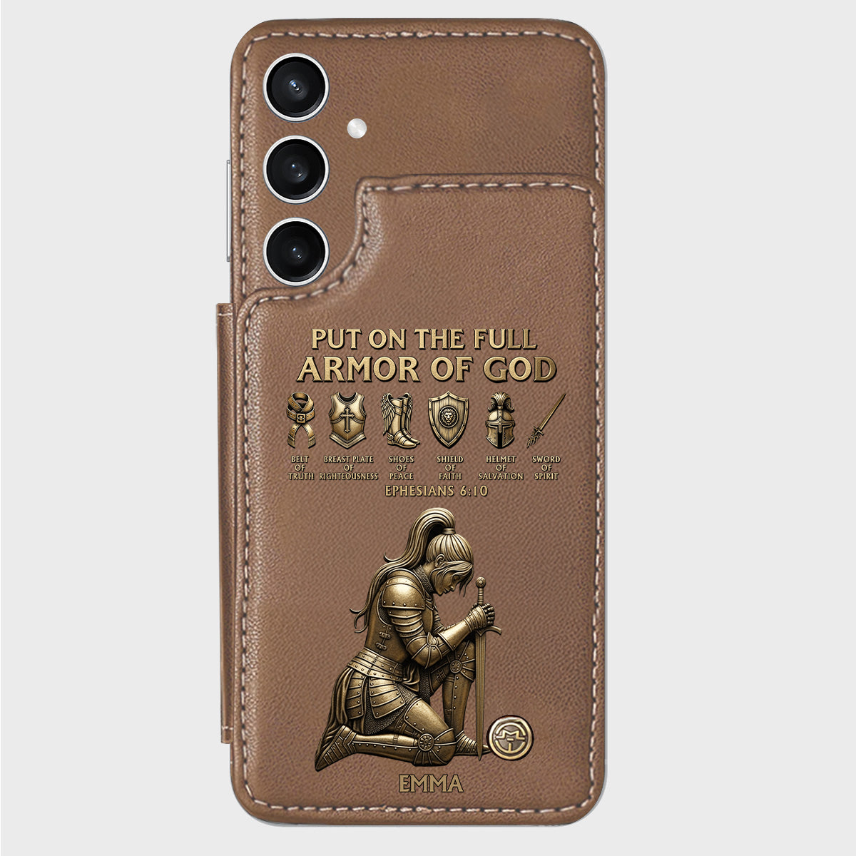 Put On The Full Amor Of God - Personalized Christian Wallet Phone Case