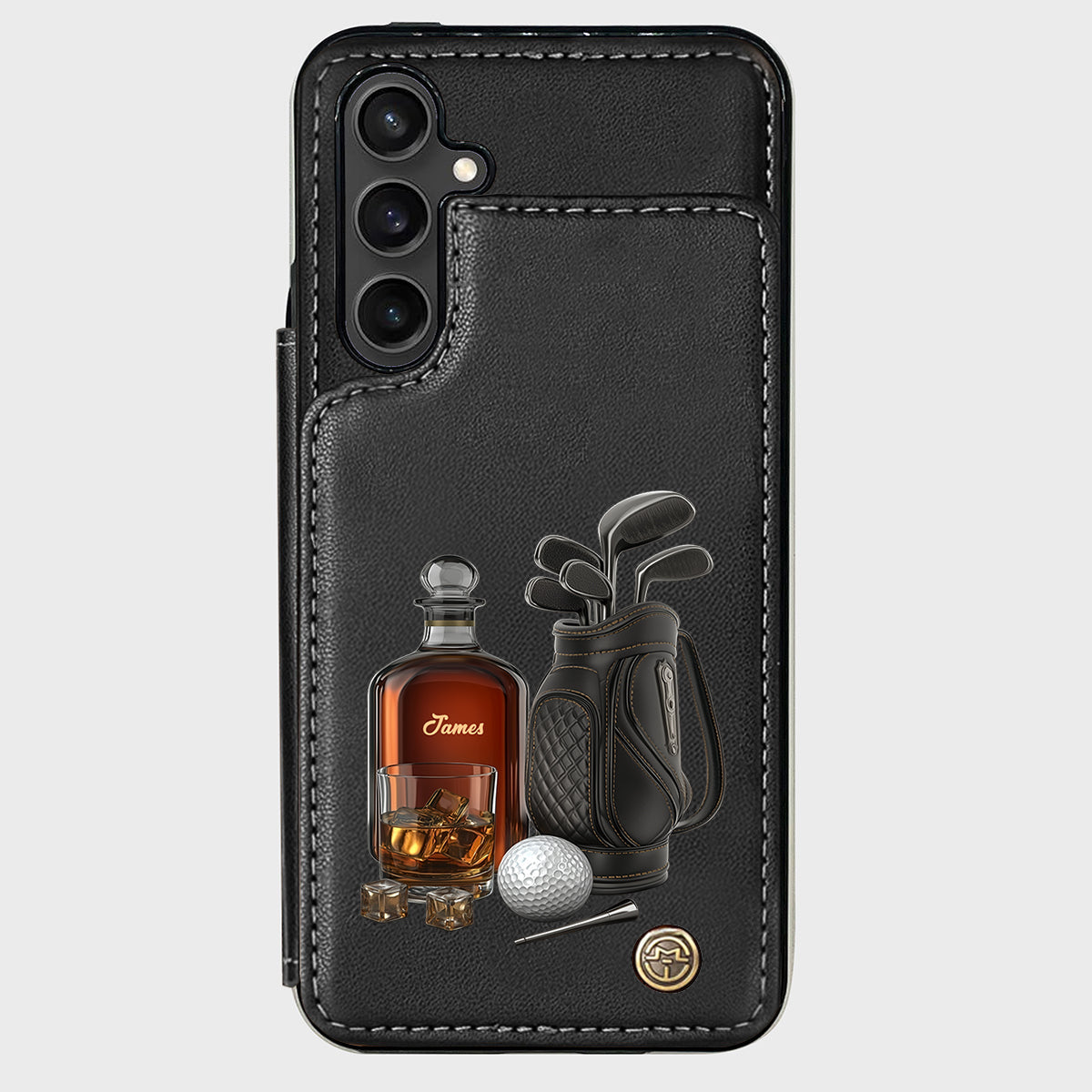Whiskey & Golf - Personalized Golf Wallet Phone Case