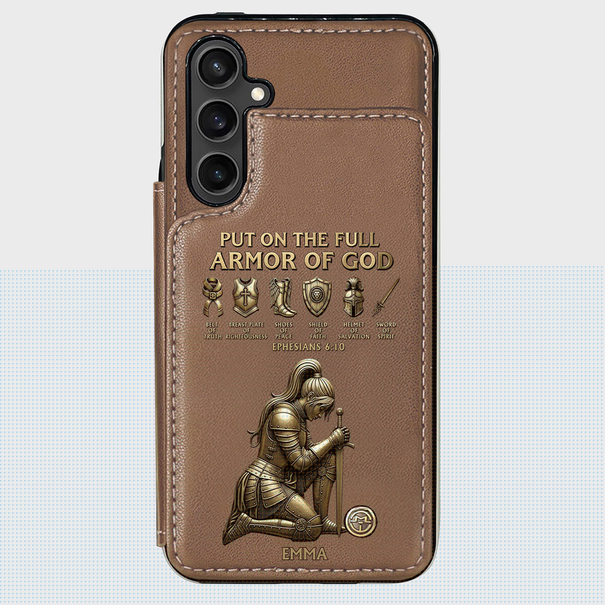 Put On The Full Amor Of God - Personalized Christian Wallet Phone Case
