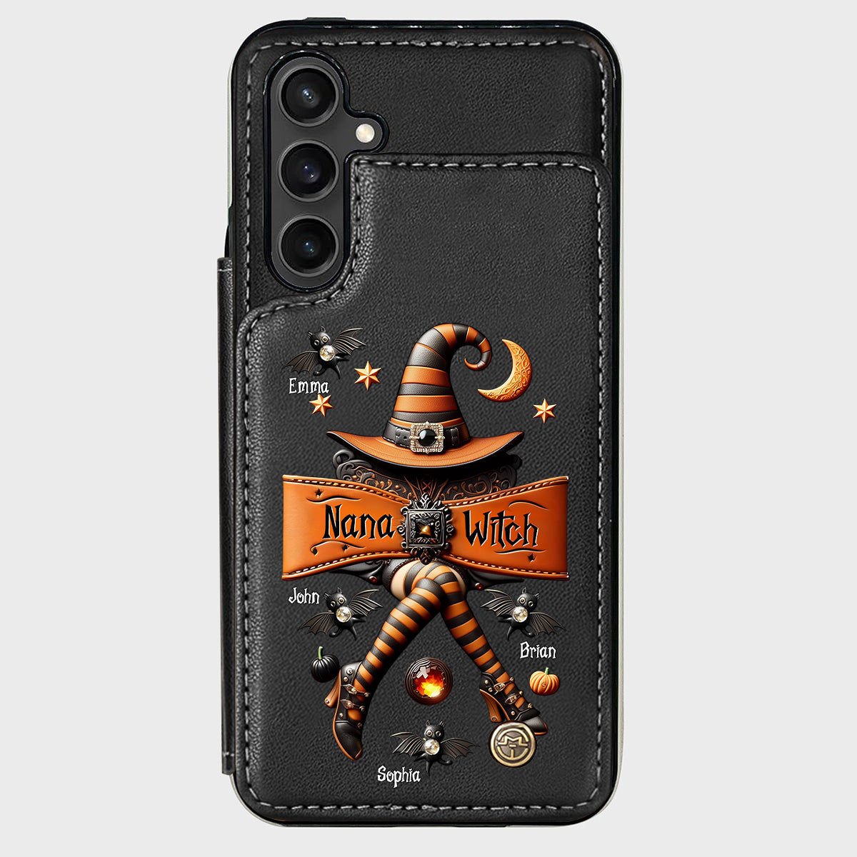Halloween Gift For Grandma, Mama Witch - Personalized Mother Wallet Phone Case
