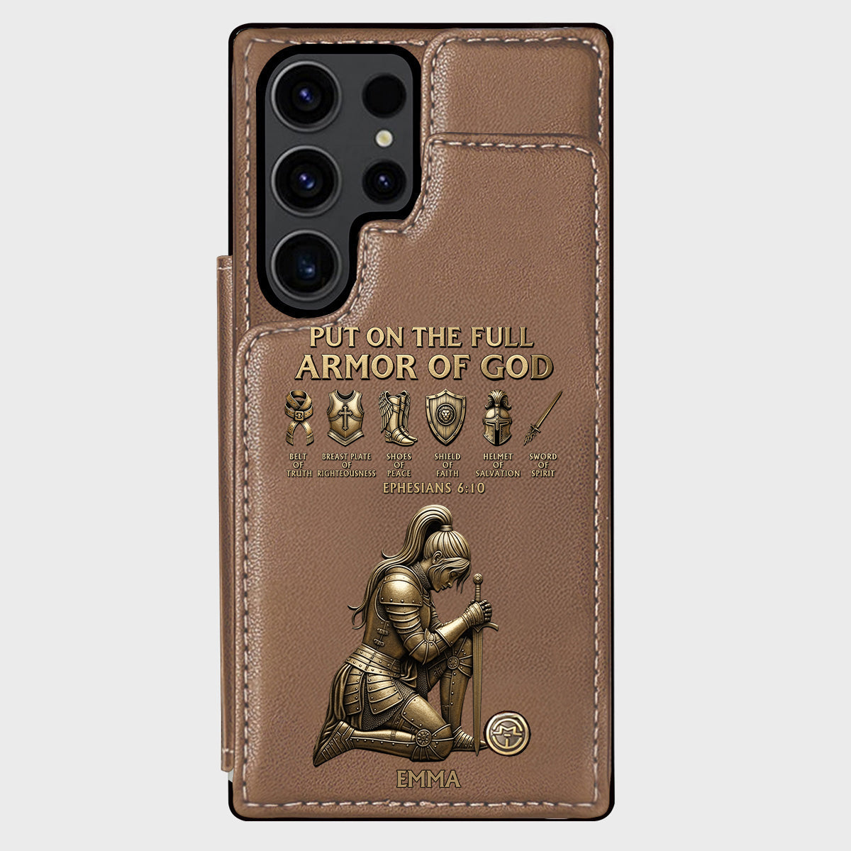 Put On The Full Amor Of God - Personalized Christian Wallet Phone Case