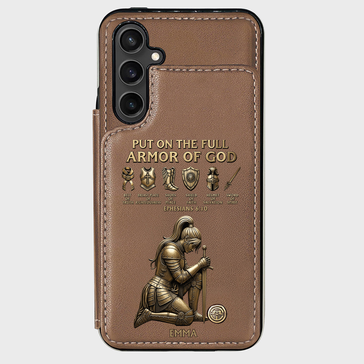 Put On The Full Amor Of God - Personalized Christian Wallet Phone Case