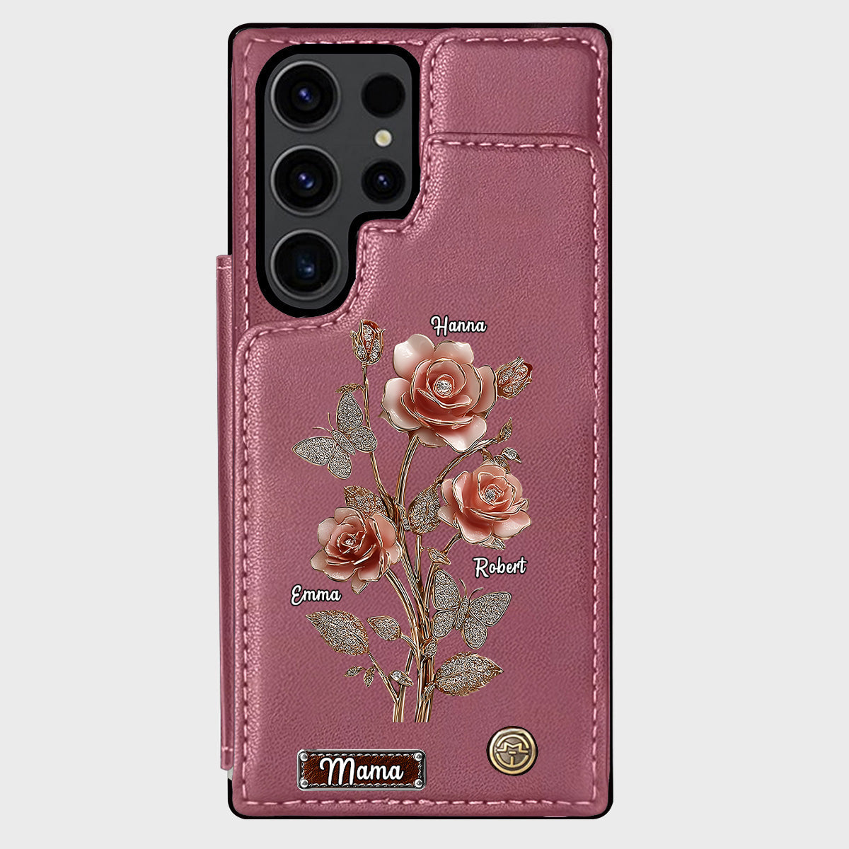 Mother And Roses - Personalized Mother Wallet Phone Case