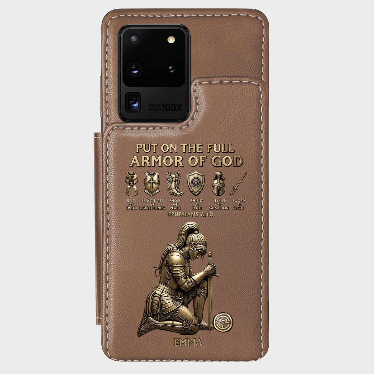 Put On The Full Amor Of God - Personalized Christian Wallet Phone Case