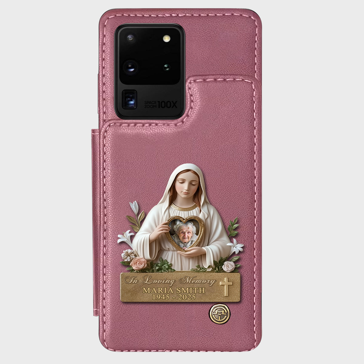 Virgin Mary Memorial - Personalized Memorial Wallet Phone Case
