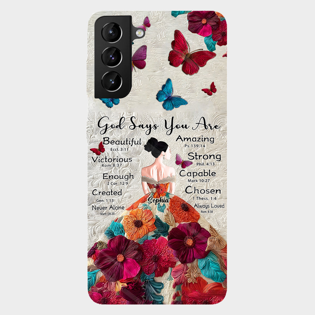 God Says You Are Enough - Personalized Christian Full Print Phone Case