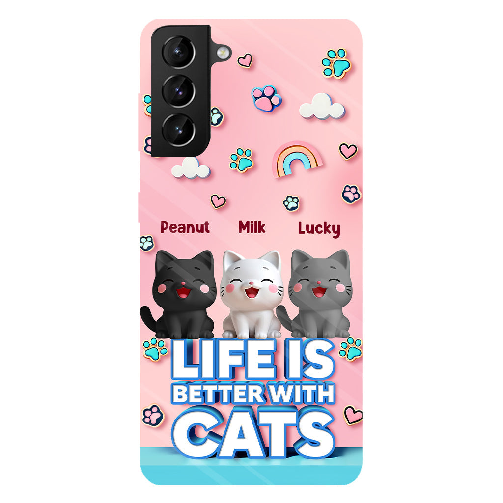 Life Is Better With A Cat - Personalized Cat Full Print Phone Case