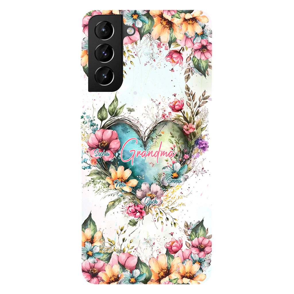 Grandma's Mom's Flowers - Personalized Grandma Full Print Phone Case