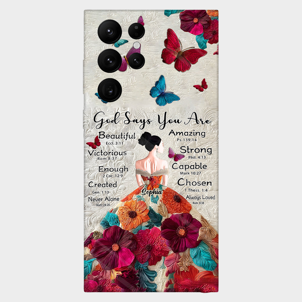 God Says You Are Enough - Personalized Christian Full Print Phone Case