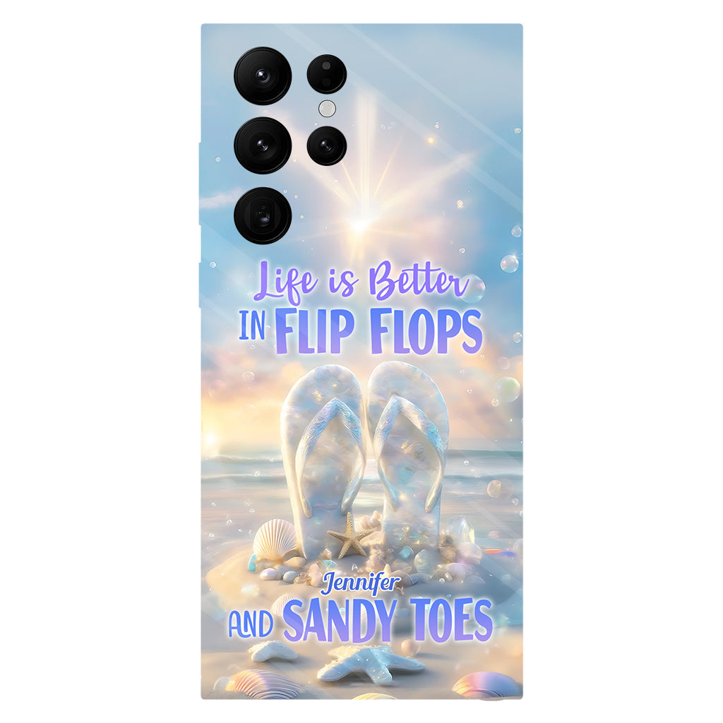 Life Is Better With Flipflops - Personalized Sea Lover Full Print Phone Case