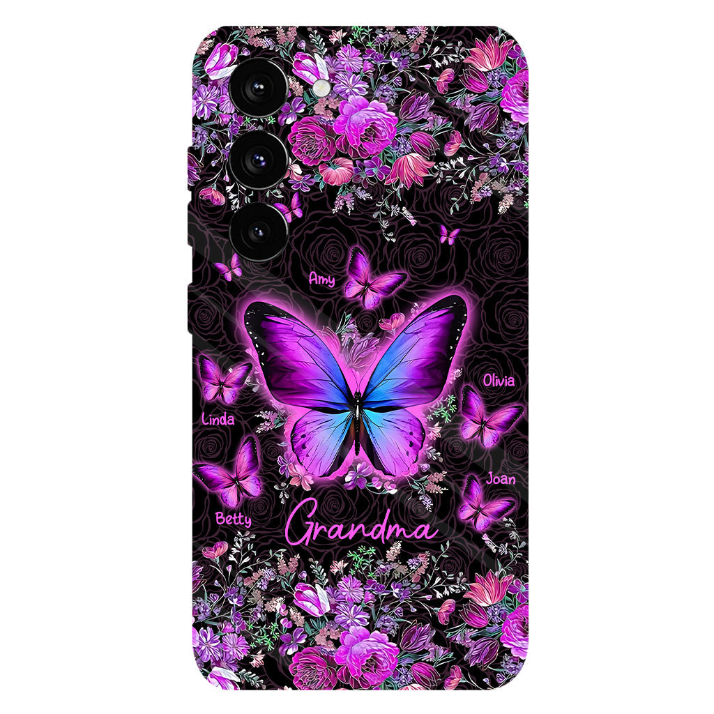 Grandma's Butterflies - Personalized Grandma Full Print Phone Case