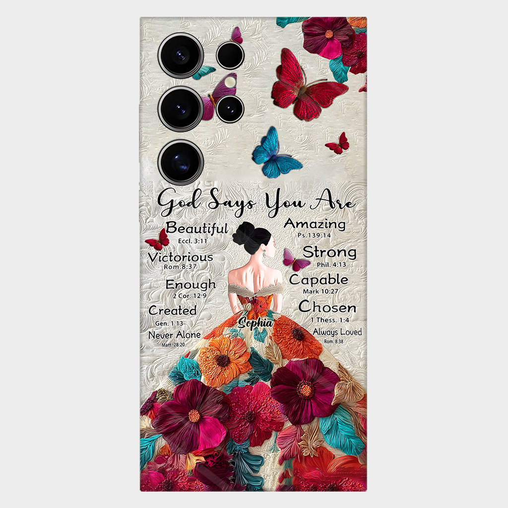 God Says You Are Enough - Personalized Christian Full Print Phone Case
