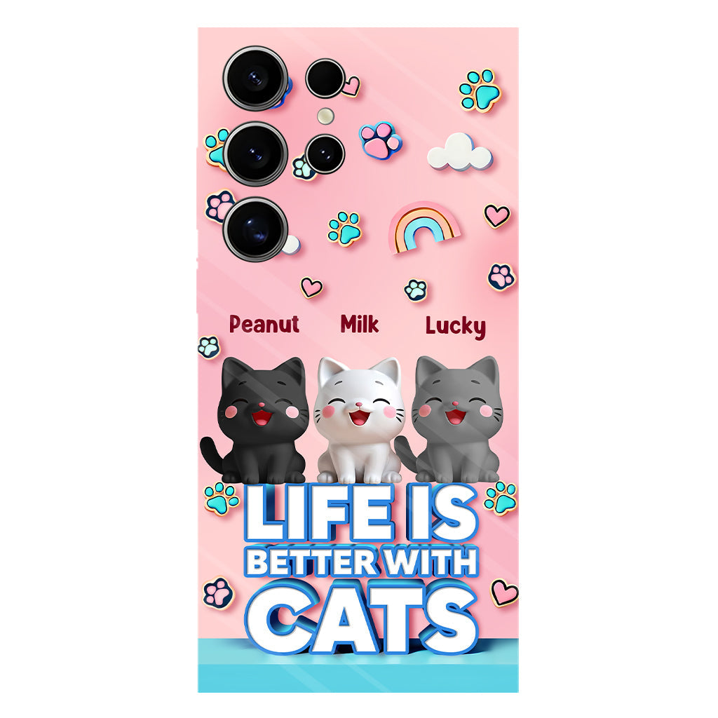 Life Is Better With A Cat - Personalized Cat Full Print Phone Case