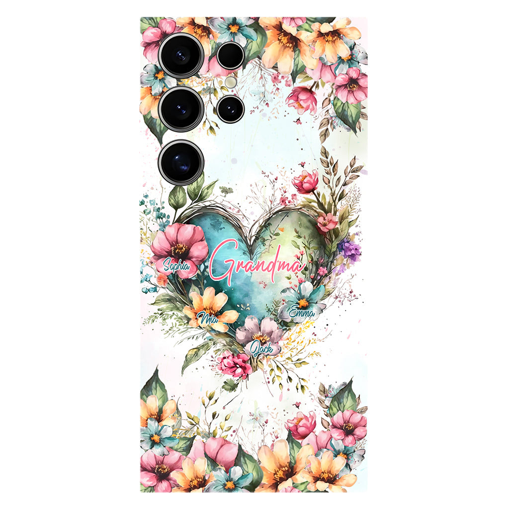 Grandma's Mom's Flowers - Personalized Grandma Full Print Phone Case
