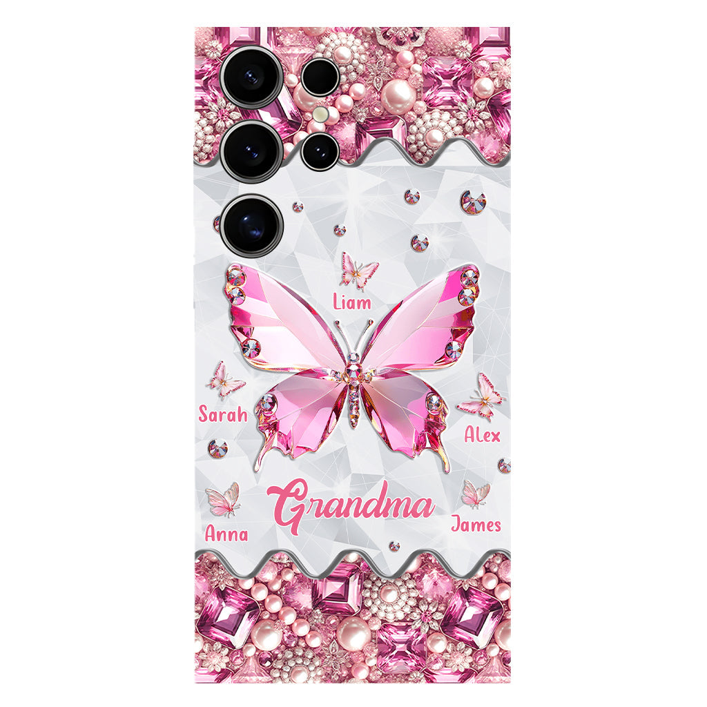 Grandma's Butterflies - Personalized Grandma Full Print Phone Case
