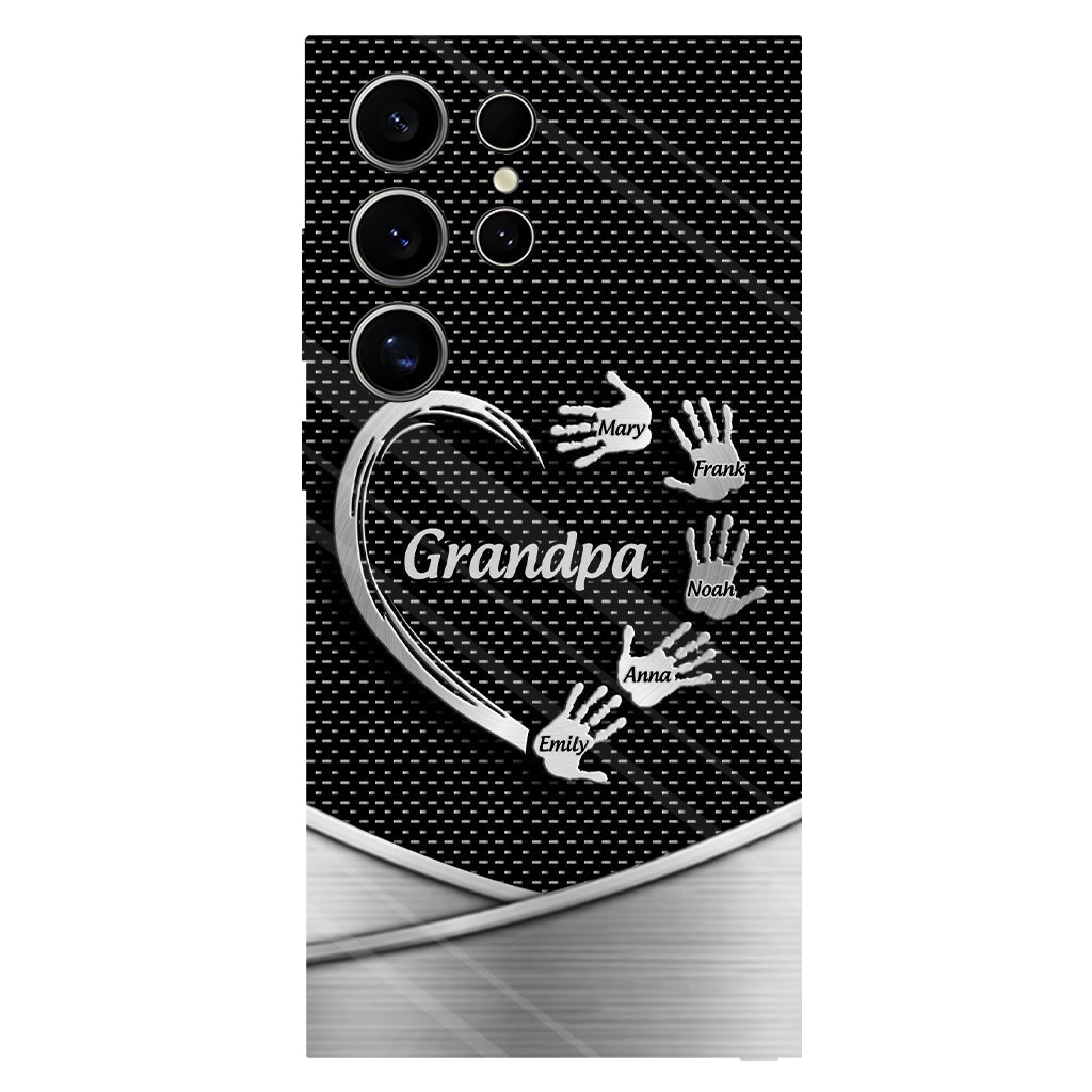 Grandpa Dad Kids Handprints - Personalized Father Full Print Phone Case